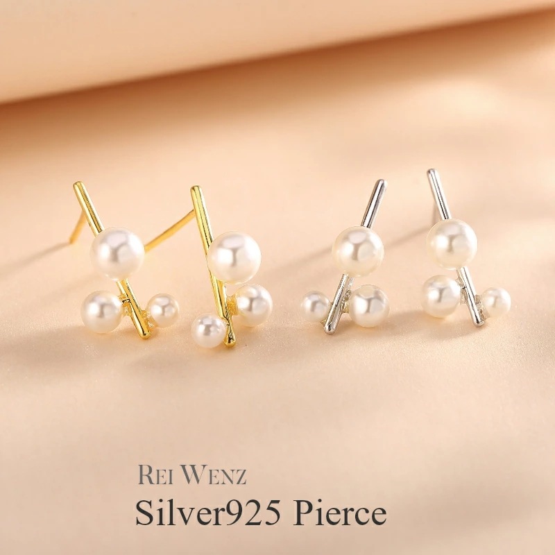 【高品質Silver925】ピアス パール ママスーツ バー スティック Silver925 ゴールド シルバー シンプル Silver925 レディース 女性 金属アレルギー プレゼント