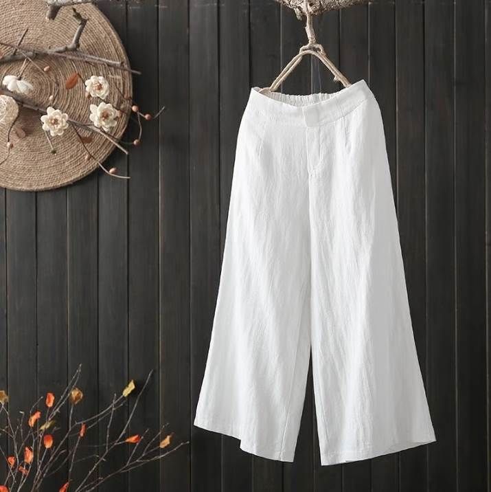 リネン 9分丈 ボトムス きれいめ カジュアル パンツ シンプル ボトムス 個性的 大人い かわいい 10代 かっこいい 50代 ワイド 30代 ラフ 綿 モダン 大人 ワイドパンツ ハイウエスト 4
