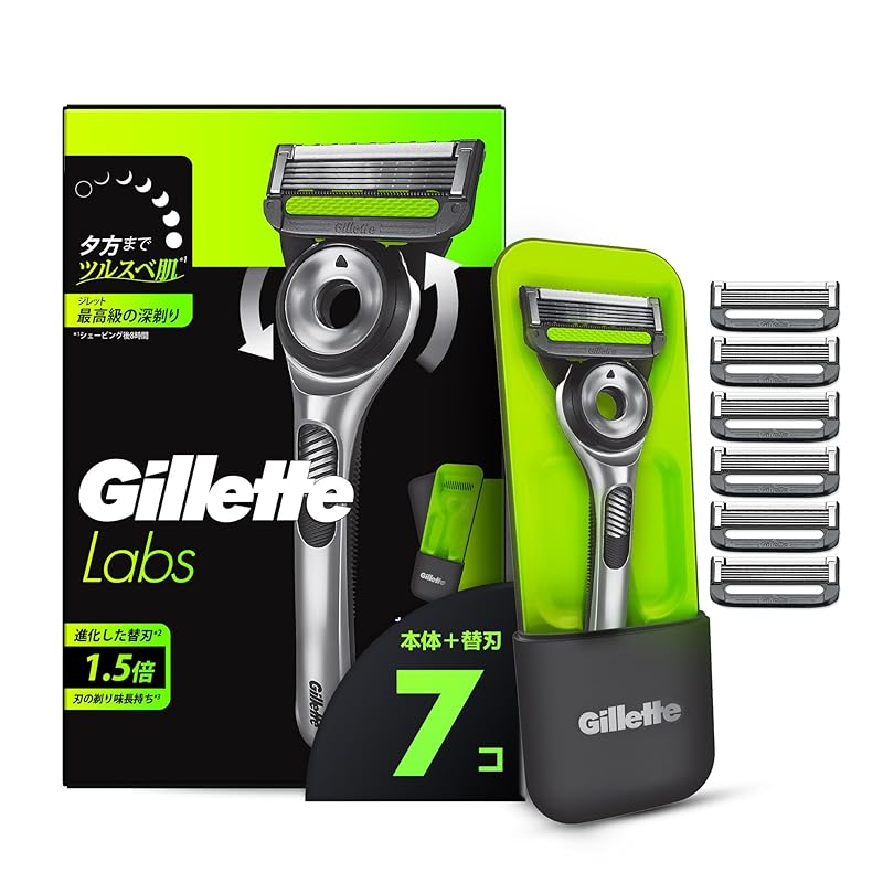 ジレット 髭剃り 本体 替刃 7個 ケース付 カミソリ 剃刀 メンズ 深剃り ラボ 9,138円