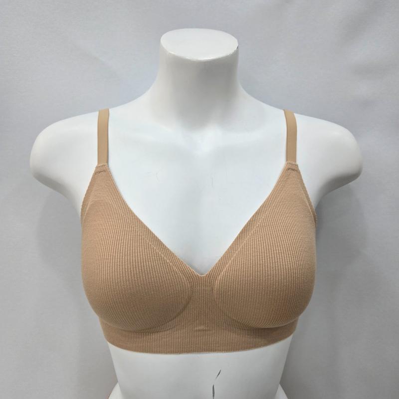 プレッシャー感X リブ編みレーヨンスパン 퓨징 シームレスブラ BR1996A-SBR