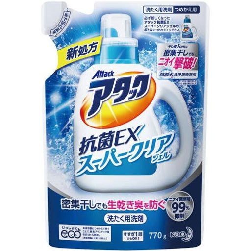 アタック　バイオジェル　詰め替え用　770g×７袋 Amazon | 【まとめ買い】アタック 洗濯洗剤 液体 高浸透バイオ