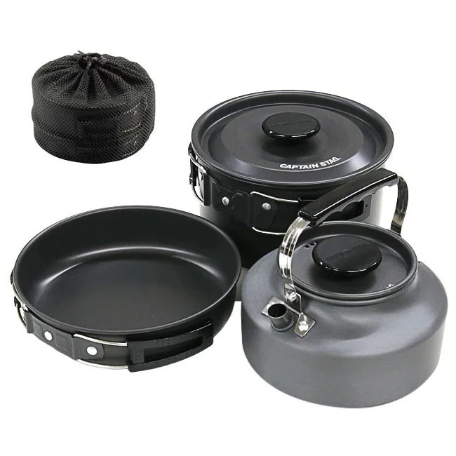 クッカー クッカーセット 調理器具 フライパン 鍋 ケトル キャンプ用品 アウトドア 災害用 アルミクッカーセット バーベキュー ゆうパック発送(60cm)/Easyアルミクッカーセット