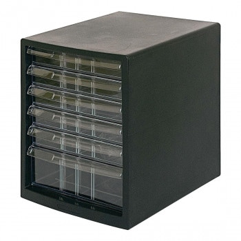 ナカバヤシ　A4レターケース　仕切　浅5深1段　クロ　A4E-SC6B