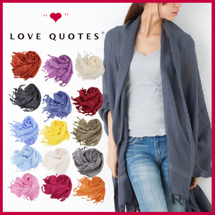 今季新作入荷！[LOVE QUOTES / ラブクォーツ / ラブクオーツ]イタリアンリネン スカーフ ストール 海外セレブ愛用季節問わず使えるファッションアイテム
