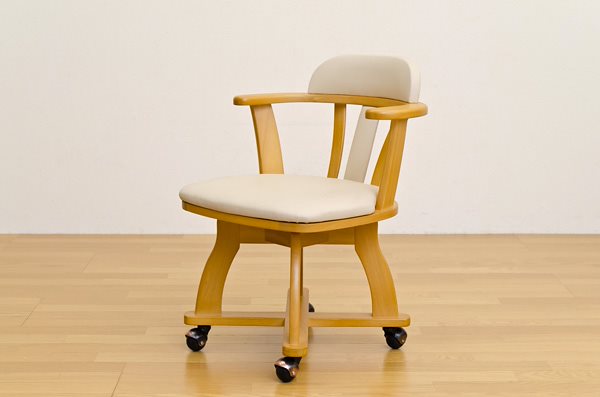絶妙なデザイン DENVER 肘掛け付 (回転椅子) 回転式座面 360度 ナチュラル（NA) キャスター付ダイニングチェア(1脚)　HTT-01 椅子
