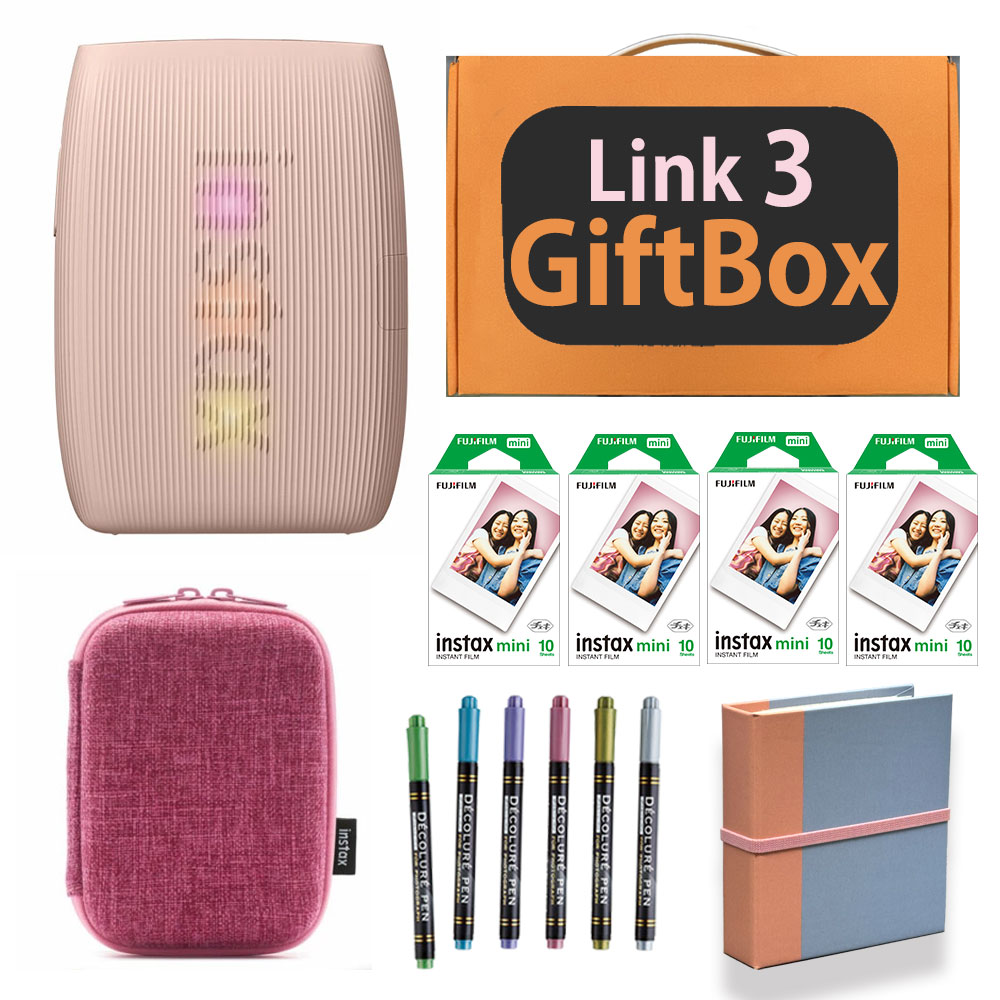 【ギフト チェキB】富士フィルム（フジフィルム）チェキ スマートフォン用プリンター instax mini Link3 ピンク ケース付きギフトBOXセット