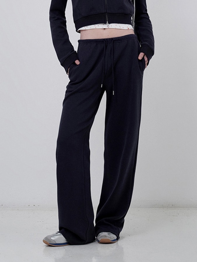 KIRSH PLAIN SEMI WIDE PANTS [DARK NAVY]