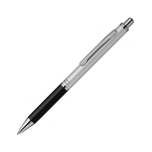(まとめ) ゼブラ 油性ボールペン フォルティア300 0.7mm 黒 (軸色 銀) BA80-S 1セット(10本) (×3セット)