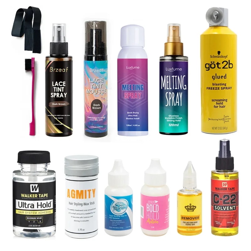 ヘアケア製品,レースのムース,「レーススプレー」,ワックス,エッジコントロール用,かつら取り付けセット