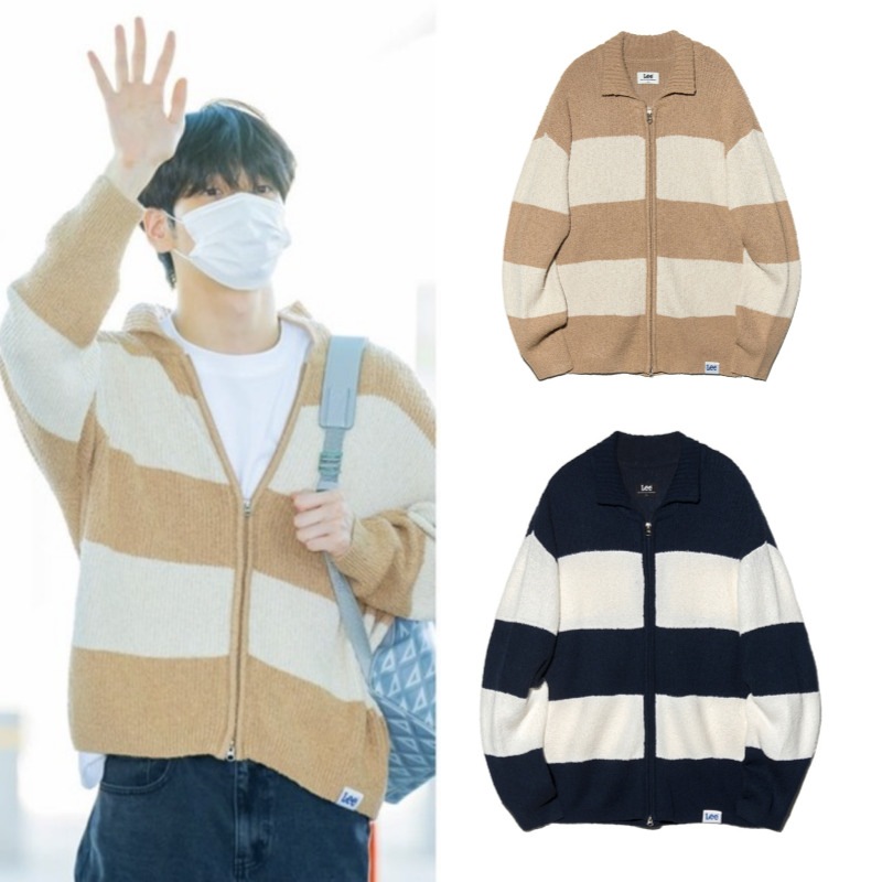 【TXT スビン着用】【当店特典付き】[当日出荷］オーバーサイズストライプカーディガン