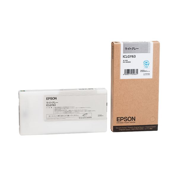 （まとめ） エプソン EPSON インクカートリッジ ライトグレー 200ml ICLGY63 1個 (×3セット) 23,405円
