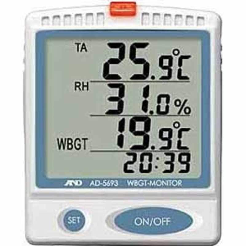 A＆D　壁掛卓上型 熱中症指数モニター　AD-5693