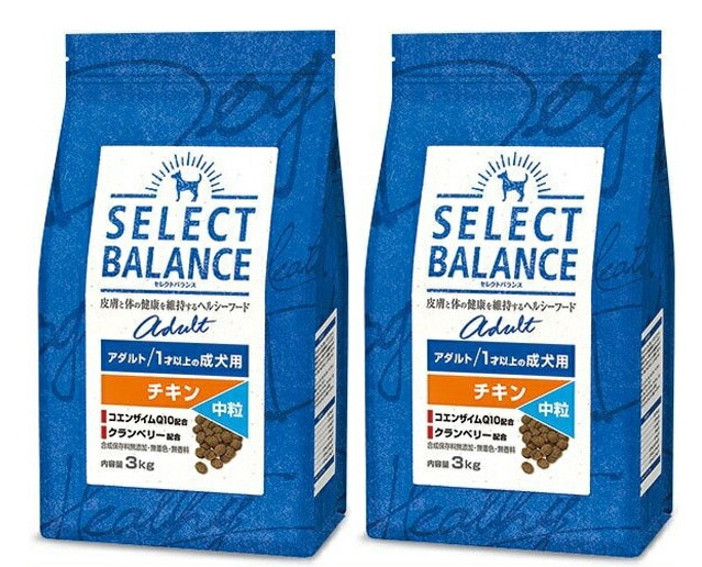 セレクトバランス アダルト チキン 中粒 １才以上の成犬用 3kg 2個セット