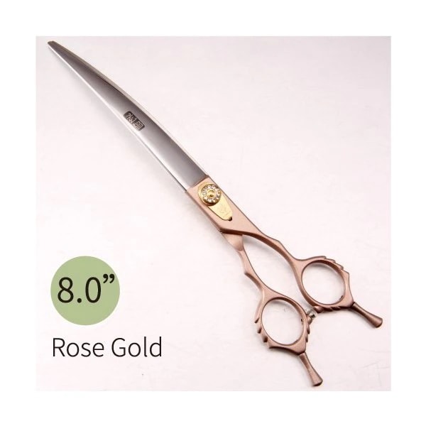 フェニスプロフェッショナルカラフルな7.0インチ8.0インチペット犬小動物グルーミング髪カット湾曲はさみ 8 inch Gold