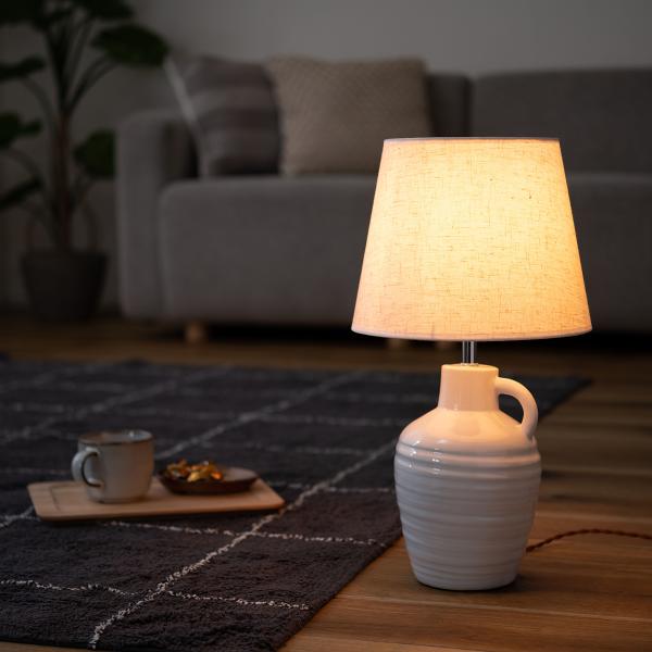 テーブルライト 北欧 おしゃれ 白 ホワイト フロアライト 照明 フロアーライト 陶器 中間スイッチ テーブルランプ ベッドサイド 置き型 ナチュラル カントリー