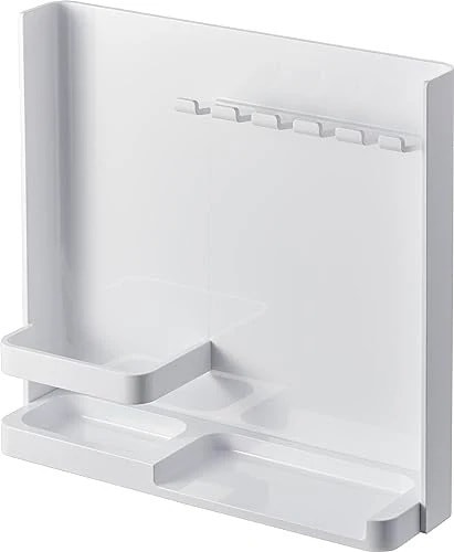 山崎実業(Yamazaki) 目隠し 歯ブラシ ＆ チューブスタンド ホワイト 約W22.2×D6×H21.2cm タワー tower 歯ブラシ