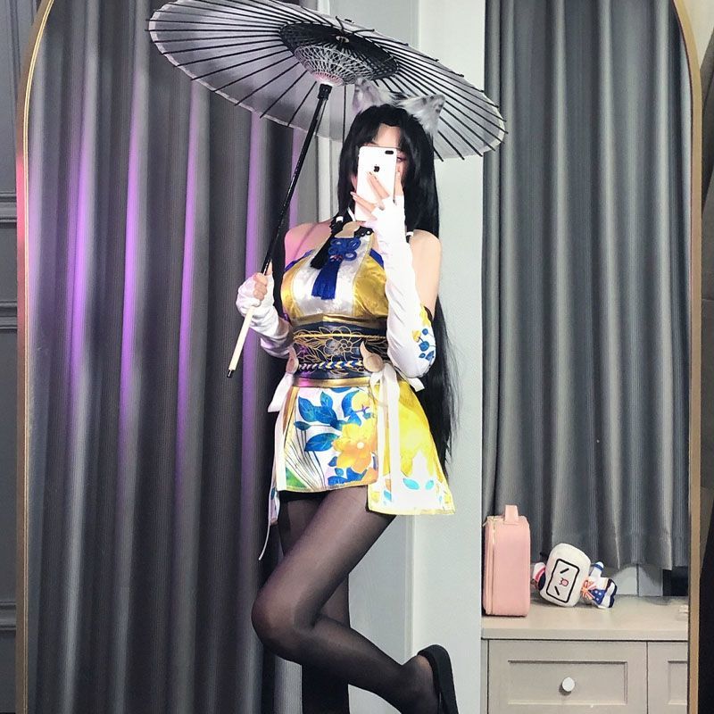 ブラックシルク永遠の艱難コス服トゥユメンウォルナットオタクルオメンオタク花輪コスプレフルセット女性