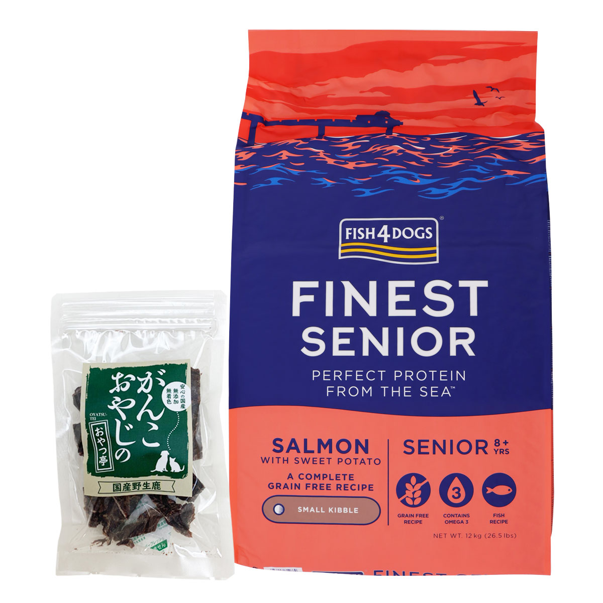 ファイネスト サーモン シニア 小粒 12kg【国産鹿肉ジャーキー20g付き】