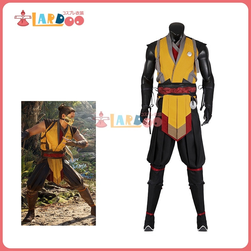【工場直販 品質保証】 モータルコンバット Mortal Kombat シリーズ1 Scorpion スコーピオン/全蠍人 コスチューム コスプレ衣装/靴