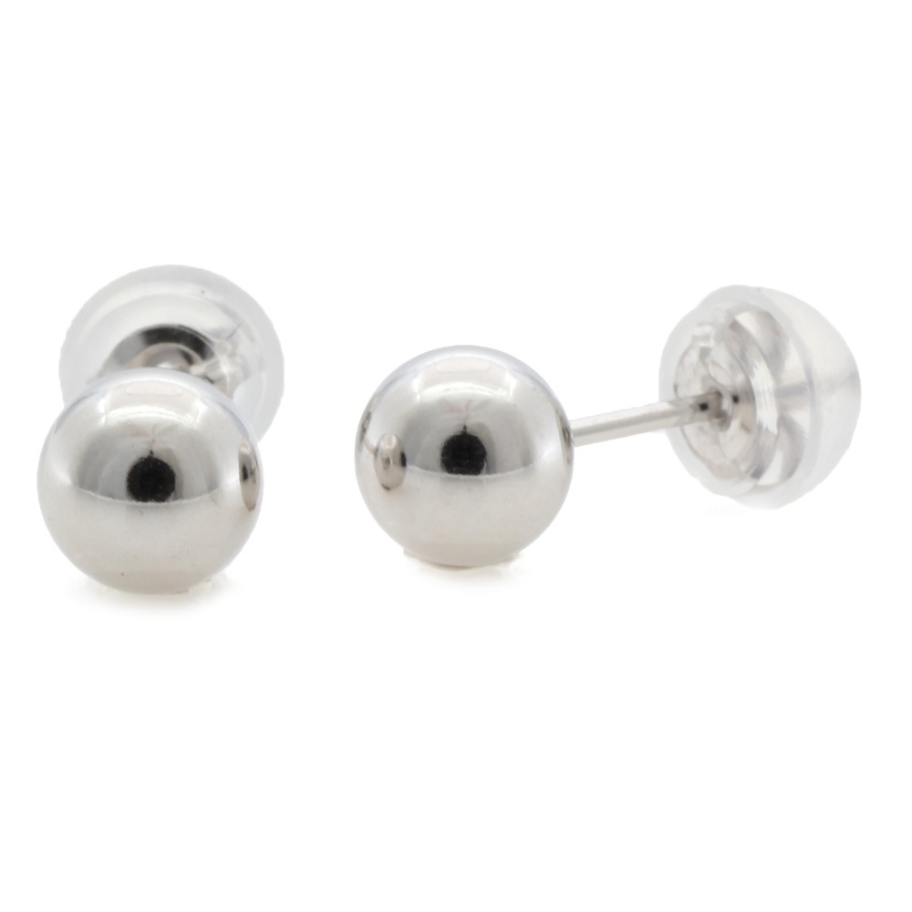 丸玉 5mm ボール ピアス K14ホワイトゴールド 新品
