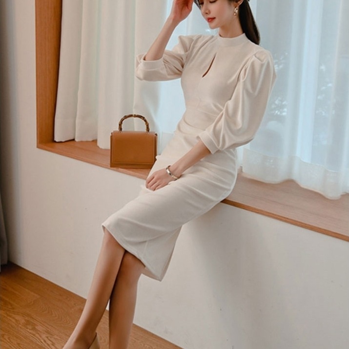 ワンピース レディース 送料無料 タイトワンピース ロングワンピース ミモレワンピース ロング丈 ミモレ丈 お呼ばれドレス パーティードレス クルーネック 半袖 五分袖 5分袖 ハイウエスト 体型カバ