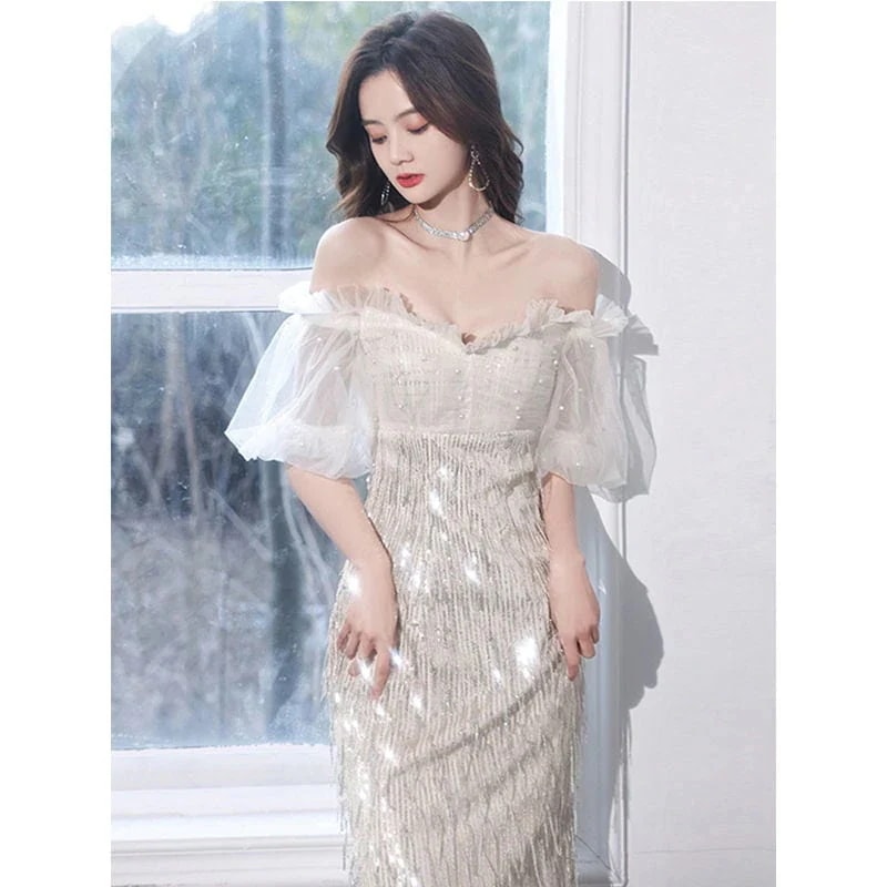 Hot!!!発表会 イブニングドレスのスカート女性2024新しい気質誕生日パーティーホストバンケット春と夏のモデル成人式 パーティードレス 卒業式 演奏会 結婚式