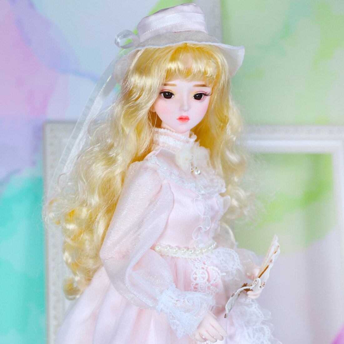 60センチメートルbjd人形姫の人形の服セット子供のためのおもちゃ-ニコール公式メイク (顔取り外し可能なバージョン) (ヘッド統合)