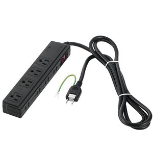 (まとめ) バッファロー 2/3ピン式電源タップ 4+4個口タイプ 雷サージ防止/集中スイッチ付 2m ブラック BSTAPSDC820BK 1個 (×2セット)