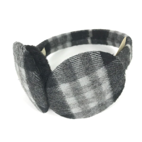 【ギフトに最適】BURBERRY チェックウールイヤーマフ Qoo10] Burberry イヤーマフ チェック ファー 耳あて イ