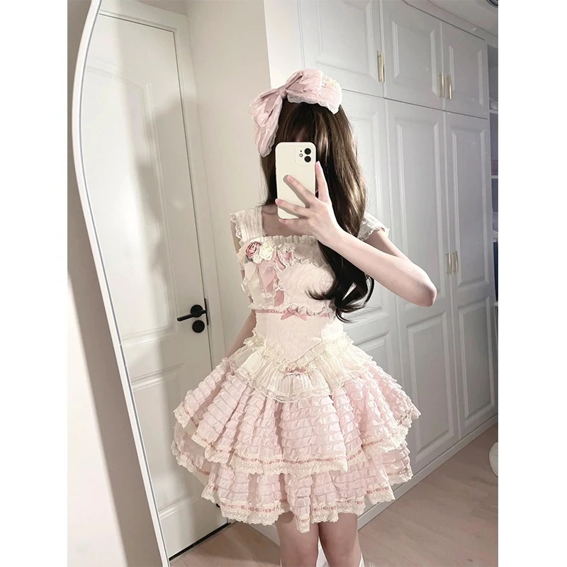 プリンセスドレス ピンク ロリータ 恋人 ギフト バレエ 重工業ドレス