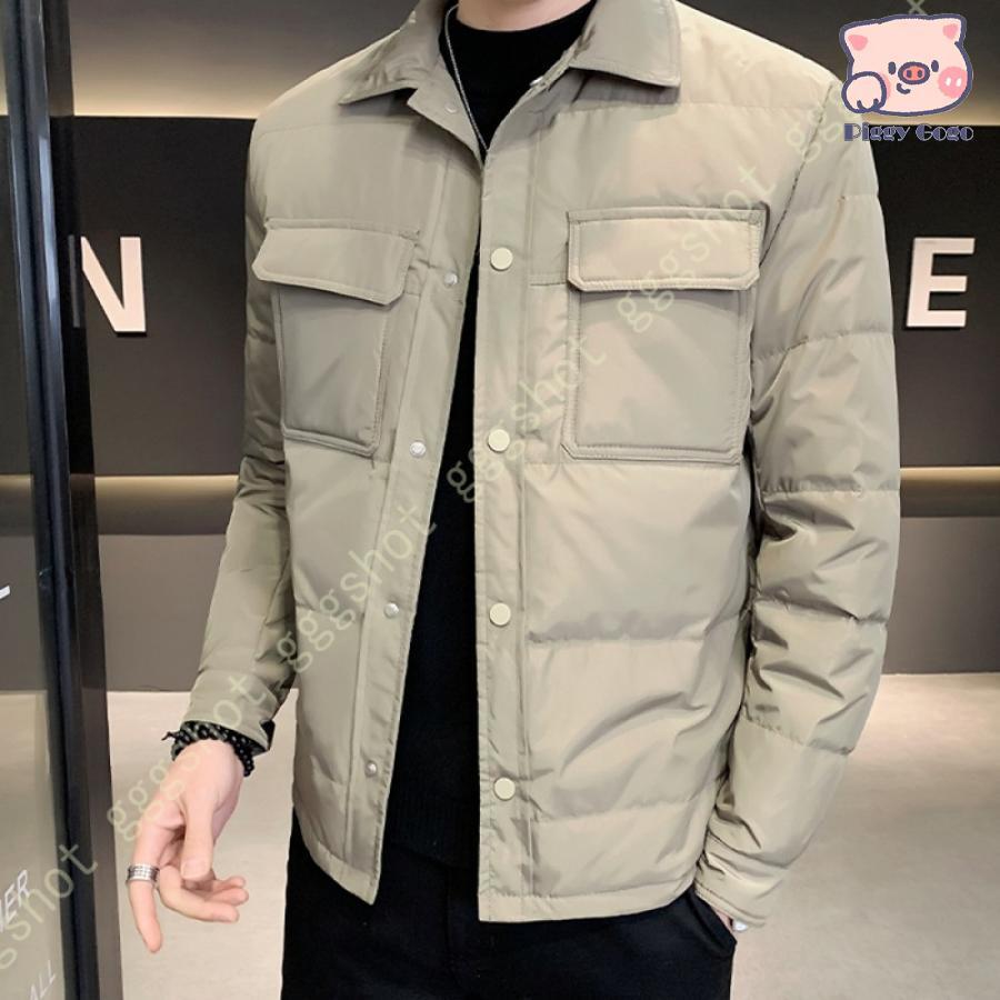 冬の新作ダウンコート メンズ ダウンジャケット 立ち襟 秋冬 ショートコート ショートジャケット 両面着 暖かい 防風 防寒服 ブルゾン アウトドア 中綿 長袖 通勤