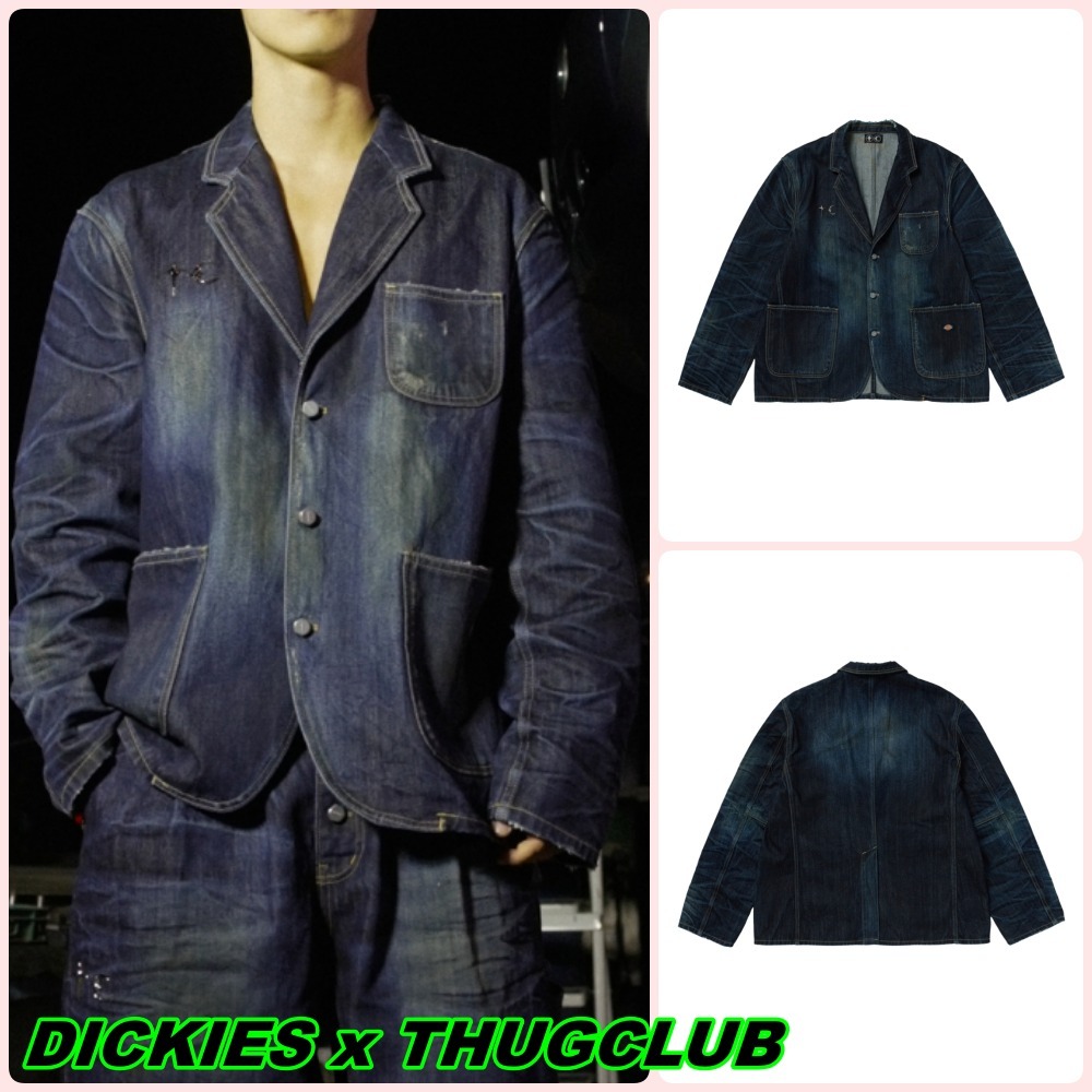 【DICKIES x THUGCLUB】DENIM BLAZER JACKET BLUE