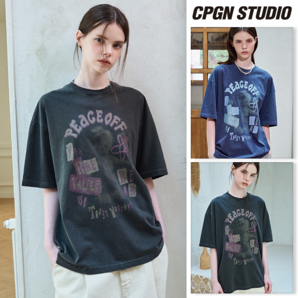 【CPGN STUDIO】 Peace Bear Pigment Short Sleeve Tee