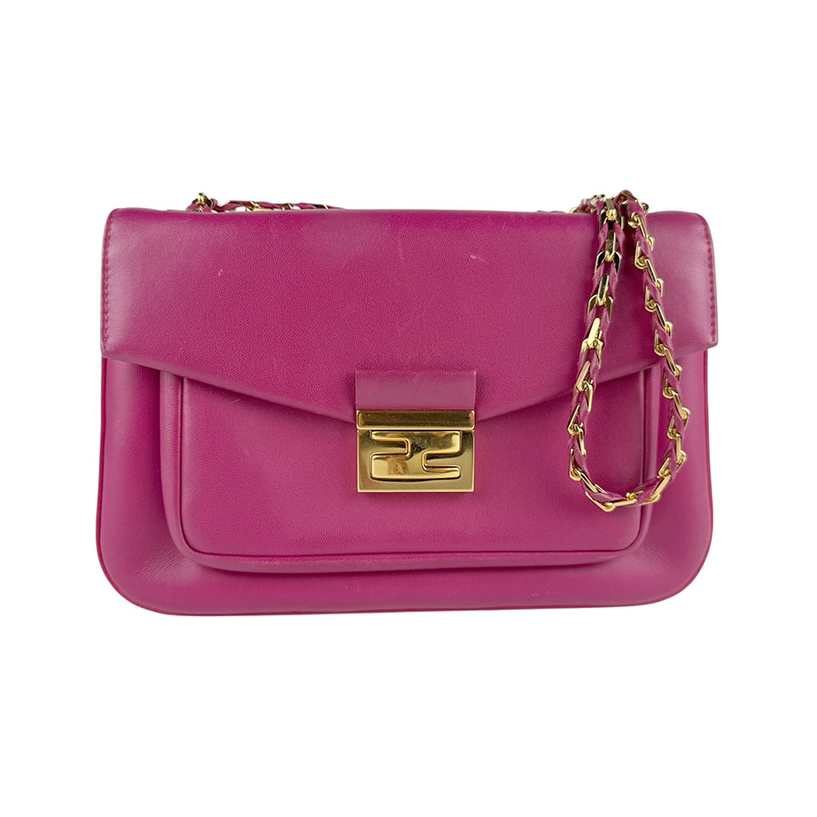 フェンディ FENDI ショルダーバッグ レザー マゼンタ ゴールド レディース 8BR677-P05 z4838