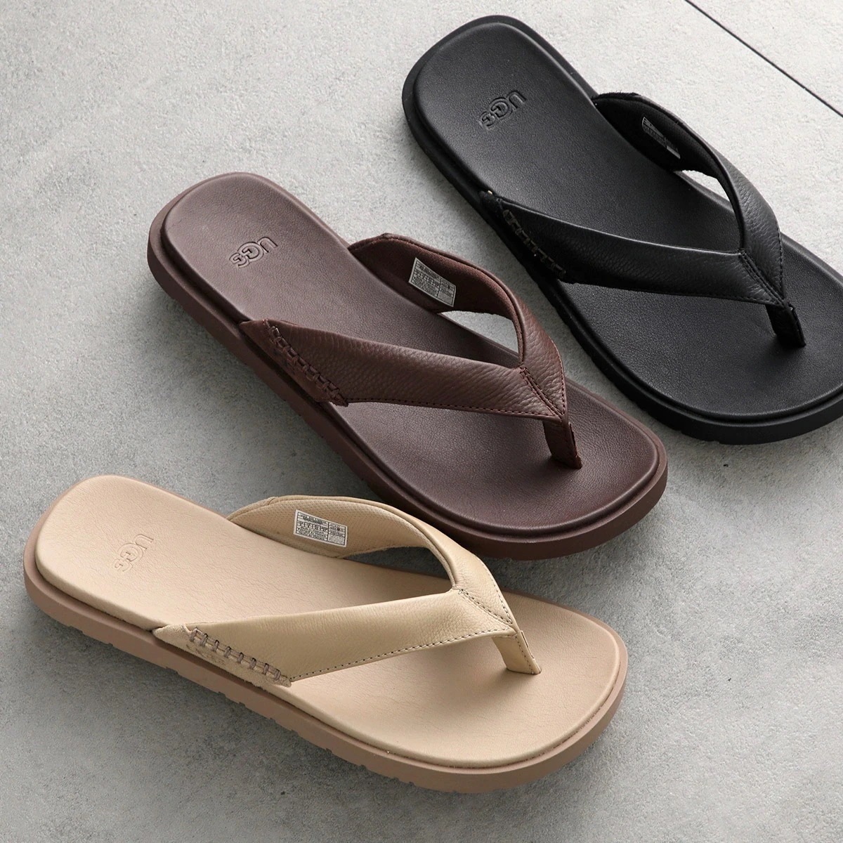 UGG アグ トングサンダル Seaside II Flip シーサイド フリップ 1166610 メンズ レザー ロゴ シューズ 靴 カラー3色