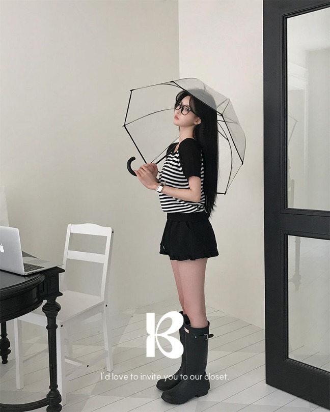 [MADE] ハイラグランストライプ半袖ニット nt1305