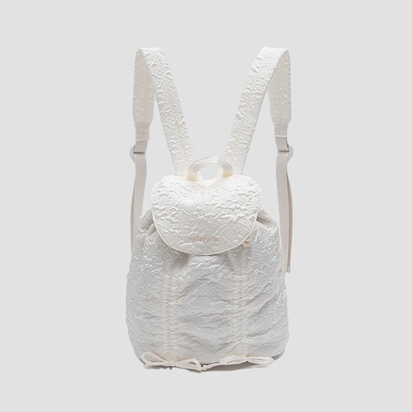 JACQUARD SHIRRING BACKPACK IVORY