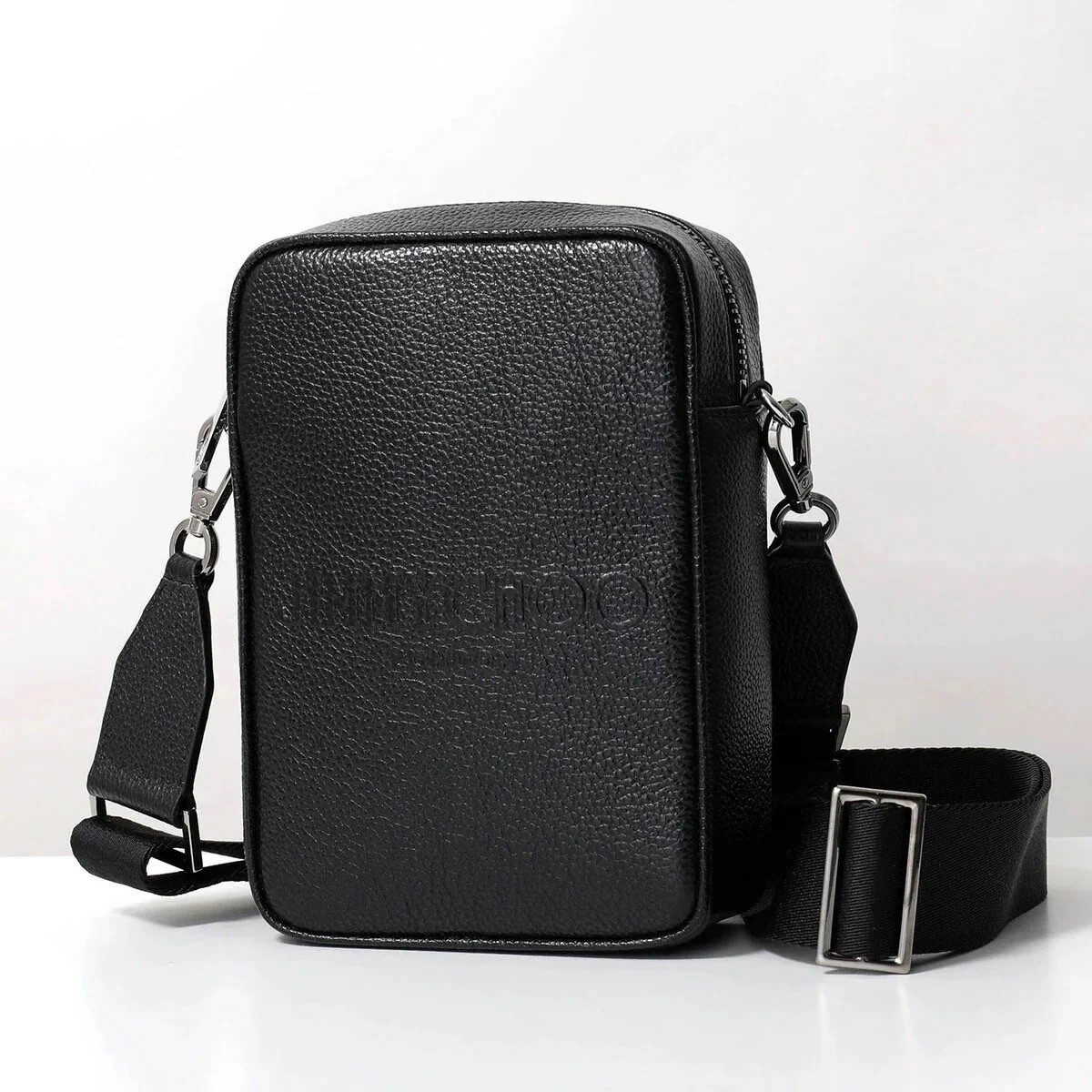 Jimmy Choo ジミーチュウ ショルダーバッグ KIMI CAMERA LDA キミ－ カメラ メンズ レザー クロスボディ カメラバッグ ロゴ 鞄 BL
