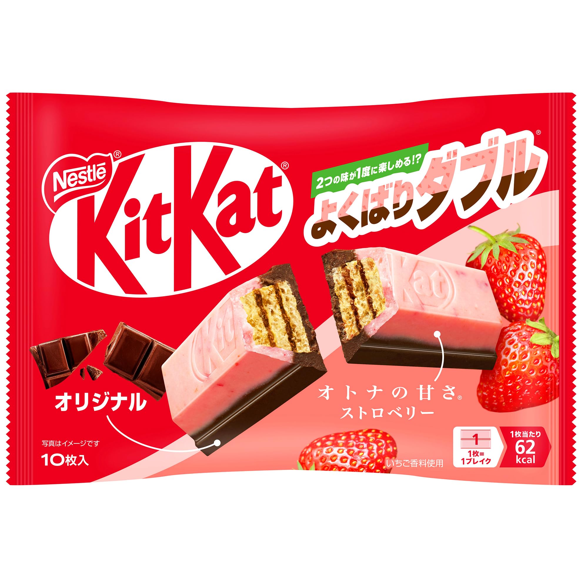 キットカットよくばりダブル オトナの甘さ ストロベリー & オリジナル10枚×12袋,チョコレート