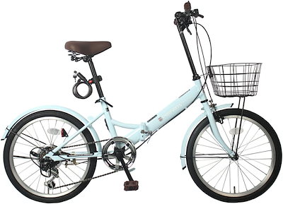 ホワイト 折りたたみ 自転車 20インチ カゴ付 折り畳み自転車 通勤通学