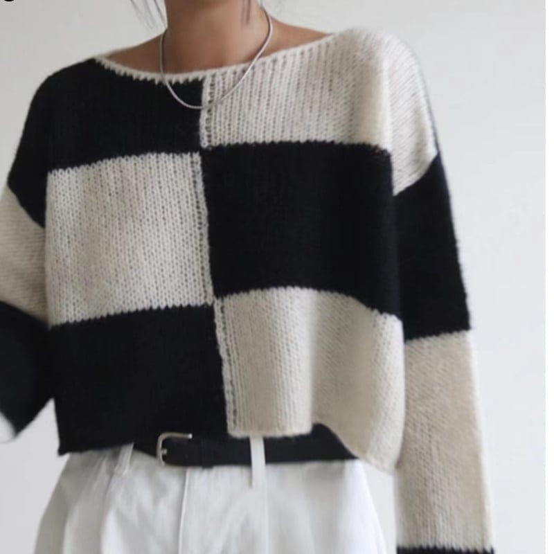 レディース トップス バイカラー デザイン フェミニン 秋冬 ニュアンスカラー