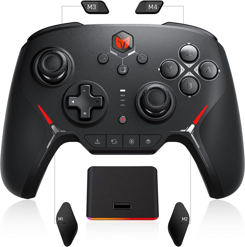 スイッチ コントローラー BIGBIG WON Blitz C2pro Switch コントローラー フルメカニカルボタン Bluetooth無線/有線接続 連射機能 4階段HD振動 NFC機能 背面