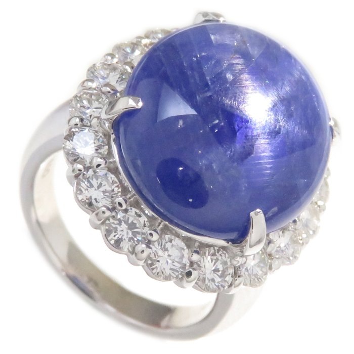 リング 指輪 スターサファイヤ17.862ct ダイヤモンド1.65ct 11号 Pt900プラチナ / 63573【中古】