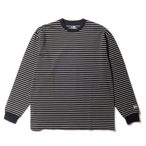 ニューエラ NEW ERA 長袖 オーバーサイズド コットン Tシャツ Micro Border ブラック 14324703