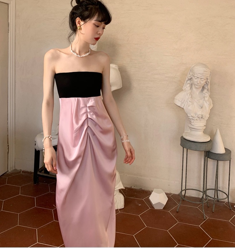 ドレス ワンピース パーティードレス パーティドレス キャバ嬢ドレス キャバ 衣装 Aラインドレス セクシードレス ミモレ ミモレ丈 袖なし ワンショルダー ワンショル フリル ハイウエスト