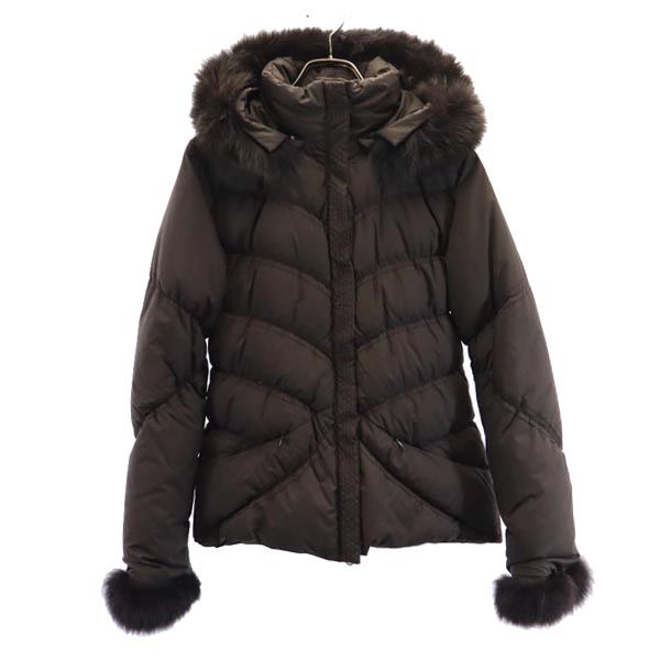 Circe フォックスファー付き ダウンパーカー 38 ブラウン ジャケット レディース