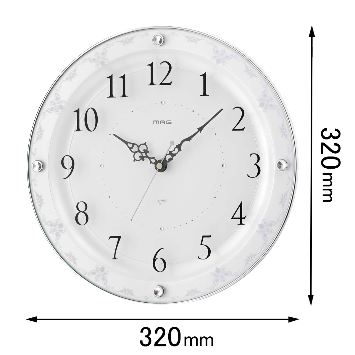 ノア精密 電波掛け時計 MAG　アデル W-777WH-Z