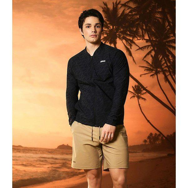 男性アリス レギュラーフィット ジップアップ ラッシュガード (A6SM1RR02_BLK)