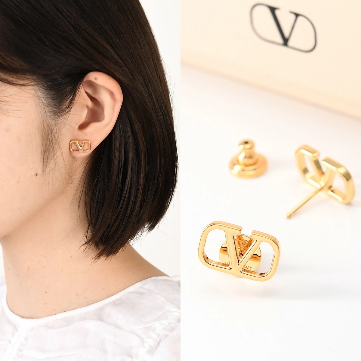 ピアス アクセサリー Vロゴ J0G76MET レディース ゴールド シグネチャー シンプル GOLD メタル ゴールド 人気 ギフト