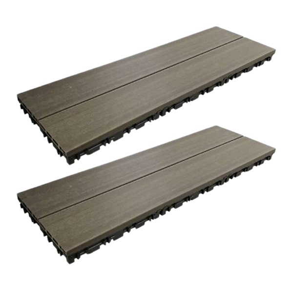 旭興進 人工木 木目調ジョイントタイル 厚型3090(2入)アッシュブラウン aks-42422 メーカー直送